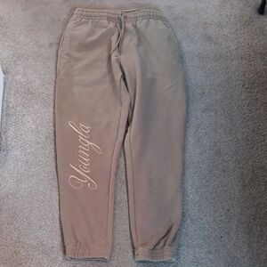 YoungLA Beige Joggers with Logo